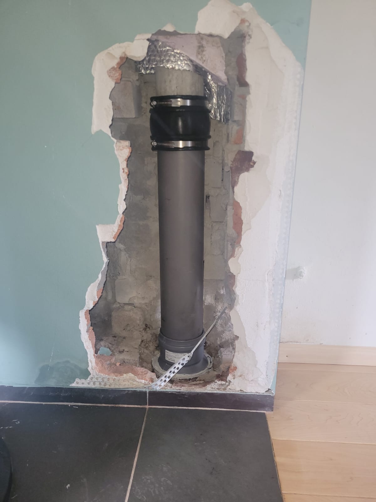 Asbest in kachelpijp